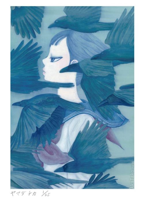 ILLUSION giclée print is a limited edition of 25. Hand signed and numbered by Chika Yamada. AkaTako 