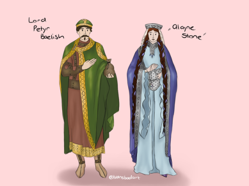 ivansbadart:Petyr Baelish and his “bastard daughter” named “Alayne Stone”Country AU : Vale of Arryn 