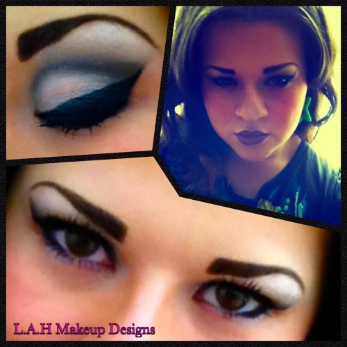 Winged Eyeliner/Eyeshadow Makeup.. Using a mix of palettes -1st - Urban Decade - Naked 2nd - M.U.A -