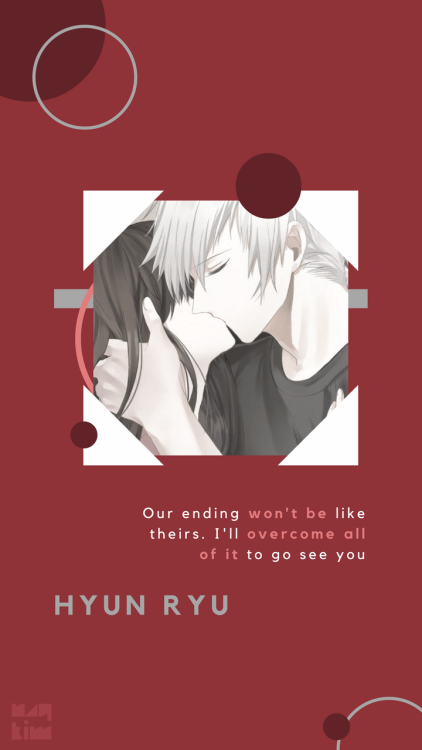 casxia:  Mystic Messenger Mobile Wallpapers (720 x 1280 px) | Desktop Version (x)Again doing this thing, but for mobile use now! These are still free for use as long as you don’t remove the watermark. ThanxHyun Ryu (Zen): Our ending won’t be like