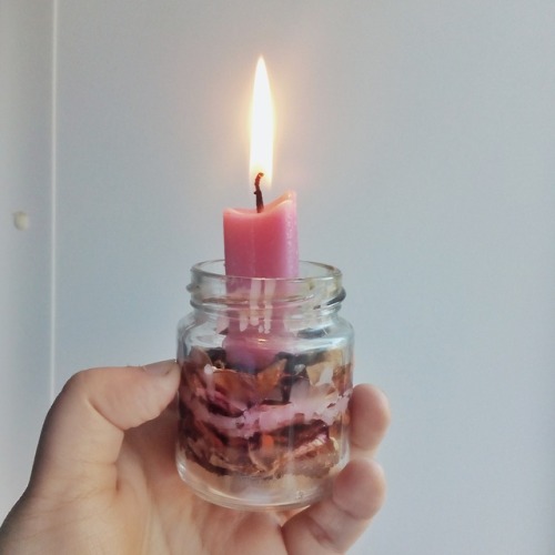 baby-witchs-grimoire: a small self-love jar i made for my friend ingredients: cinnamon, sugar, dry p