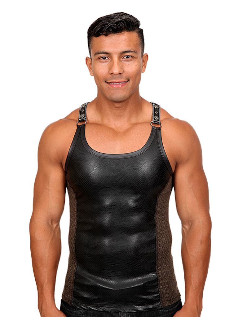 fyeahalexsanchez:  clothing-for-gays:   Pistol Pete Berlin Tank Top Brown Clothing-for-Gay,