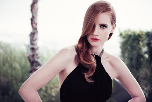 Jessica Chastain photographed by Max Vadukul, ca. 2013.