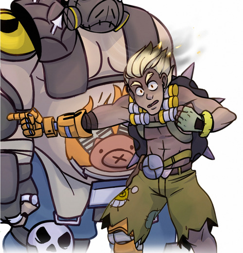 jetaix:Short Junkrat and Roadhog comic. (I’m super nervous about posting this)Based on a scene from 