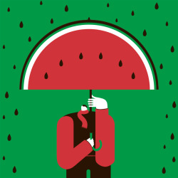 magoz-illustrator:  Illustration for El vendedor de sandías, project directed by Chema Peral and edited by Crean. Homage to the song Watermelon Man by Herbie Hancock, for the 50th anniversary of its composition.http://magoz.is/portfolio/watermelon-man/