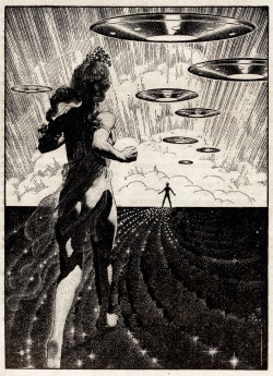 thefugitivesaint:  Virgil Finlay (1914-1971), “Other Worlds”, #40, 1956Source