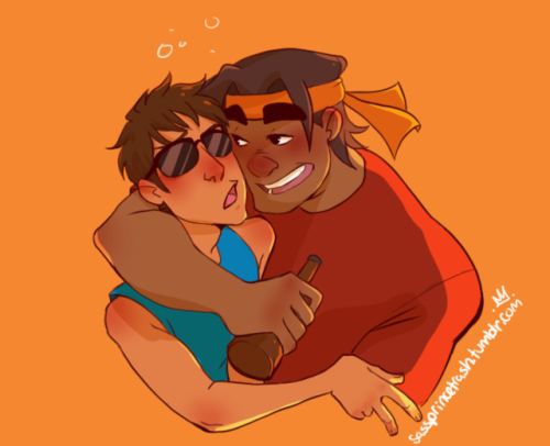 sassprincetrash: so yeah i quickly doodled some drunken bros! 