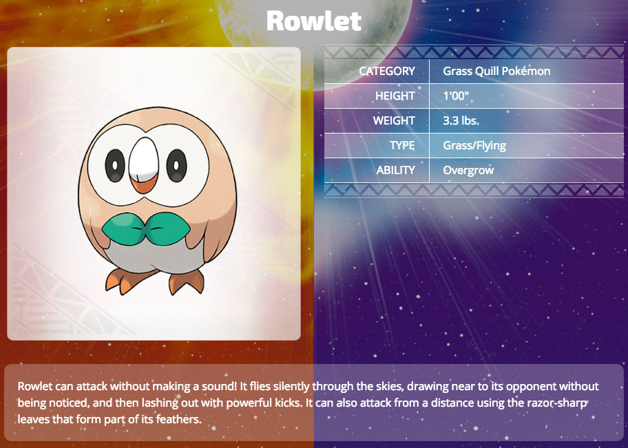 Rowlet  Pokédex