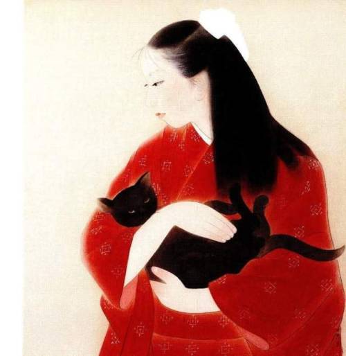 taishou-kun: fuckyeahmodernflapper: 三谷十糸子　Toshiko 娘と猫　Musume to Neko 1947 Via snarky hoppy @snarkypo