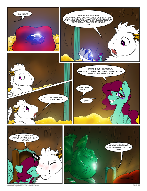 sapphire-and-greyzeek:Chapter II - Page 13Want to support? Don’t give me money, just share, reblog, or show a friend.  Aww~! ;w; <3