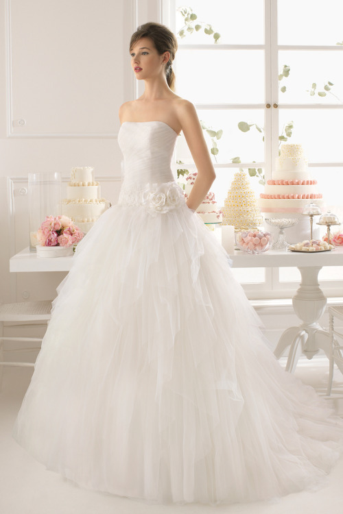 strapless ruffles tulle 2015 exceptional wedding dress