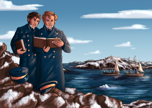 brainyraccoons: Greetings from Disko Bay!historical Gore and Fitzjames drawn for @fabtet for her inc