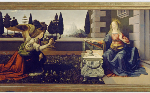 okanbc:Annunciationby Leonardo di ser Piero da Vinci - 1472