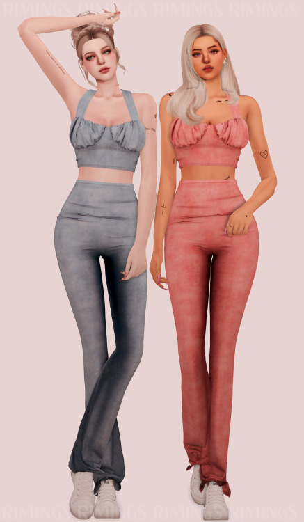 [RIMINGS] Aesthetic Velvet Outfit - FULL BODY- NEW MESH- ALL LODS- NORMAL MAP- 16 SWATCHES- HQ COMPA