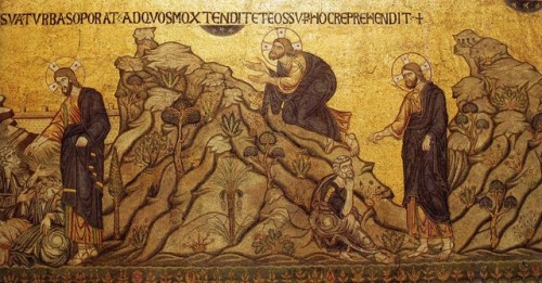 weirdpolis:Holy and Great Thursday. Prayer in Gethsemane. Mosaic from the Cathedral of St. Mark, Ven