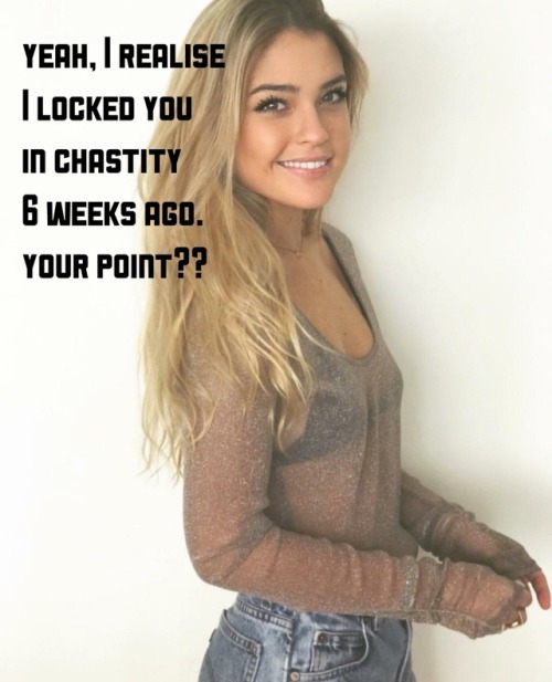 FLR chastity teasing, femdom humiliation captions