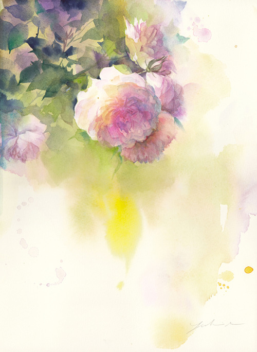  薔薇（Rose）Aug.19.2021watercolorsize：242*333mm (F4)paper：water ford white (中目・300g/m2)