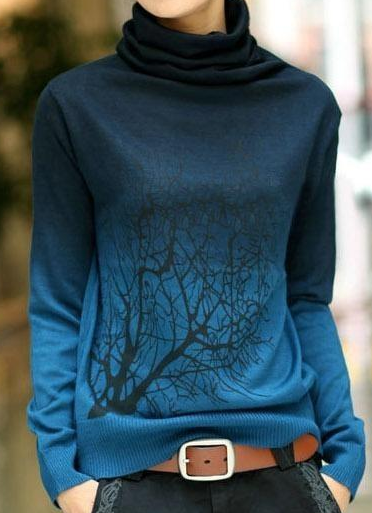 shopharajukubaby:  Bare Trees Gradient Turtleneck porn pictures