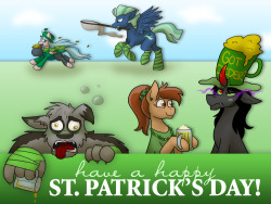 ask-king-sombra:  Happy Saint Patrick’s Day, everypony! Drink responsibly!  x3