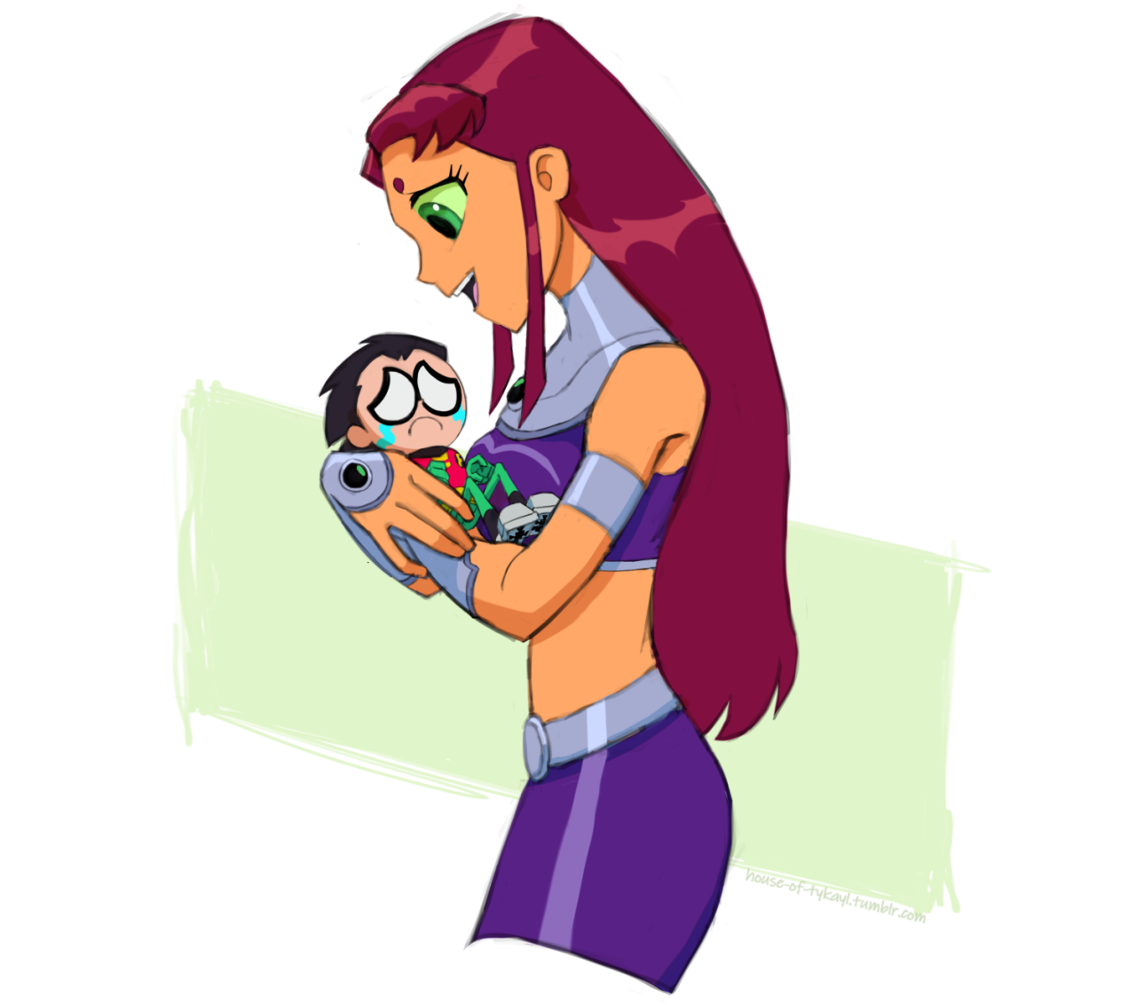 Starfire And Robin Have A Baby