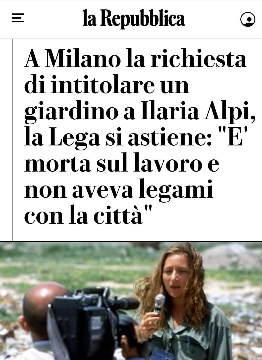 La proposta è partita da un consigliere di Milano Progressista: intitolare un giardino di Milano, nel municipio 8, alla giornalista Ilaria Alpi, uccisa nel 1994 a Mogadiscio mentre lavorava per il Tg3 a un'inchiesta sul traffico di rifiuti in...