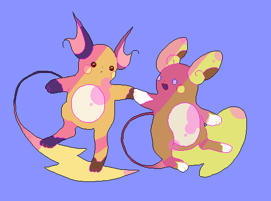 mikyart:i drew the raichus because i m still so excited my fave got an alolan form……