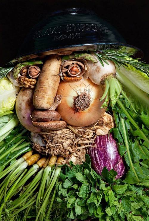 unicorn-meat-is-too-mainstream:  A beautiful tribute to famous portraits vegetables 16th century Italian painter  Giuseppe Arcimboldo . In this series of photographs by  Klaus Enrique , the photographer has recreated the world of Italian painter,