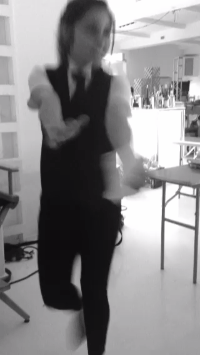 mzzjones93:Yvette tap dancing on set