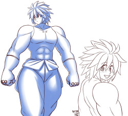 superamiuniverse:  sprite37:  Last few dailies from August. Did these during my small break from PuppyCat Crunch. Early/mid twenties Marx in a PSO2 outfit (who’s built like a train made out of meat, Christ) and a cute idea with Marx who tries to lift