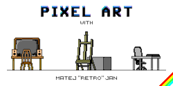 it8bit:No Bullshit Pixel Art Tutorial — Week 1 retronator: This is my attempt to start sharing everything I know about pixel art as concisely as possible. It comes in the form of focused tips, packaged into 10 second videos. The intro + first two are