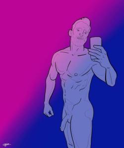 k-jeezy87:  Rpillustrated drew me again! With bi flag colors!!