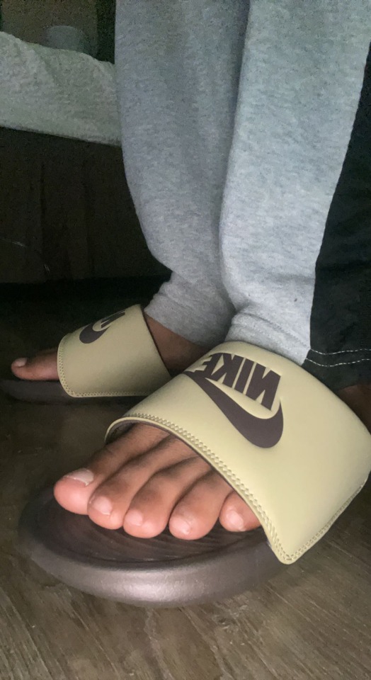 New Brown Nike Slides