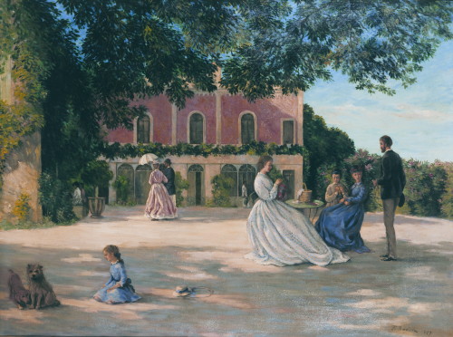 La Terrasse de Méric = The Terrace at MéricFrédéric Bazille (French; 1841–1870)1867Oil on canvasMusé
