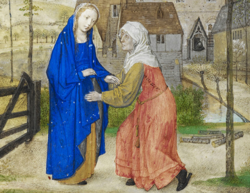 Master of the Houghton Miniatures - The Visitation (c. 1485). Detail.