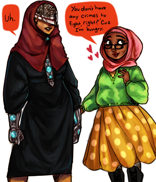 cuscatlanaziz: a nerdy desi muhajaba with her persian vigilante girlfriend fighting crime in some fu