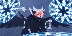 celticpyro:  rwby-analysis:I never noticed that the Grimm’s tail is another Grimm. “Don’t talk to me or my son again,”