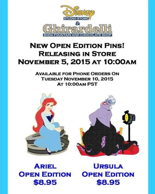 These new Little Mermaid Open Edition pins were just released at DSSH this morning! #disneypin #disn