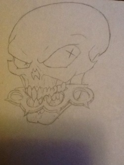 Drew this during class&hellip; Five finger death punch!