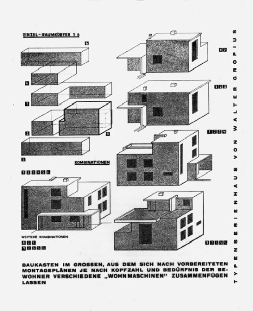 Walter Gropius &amp; Fred Forbát, Wabenbau, in: Staatliches Bauhaus Weimar, 1923. Der Bau