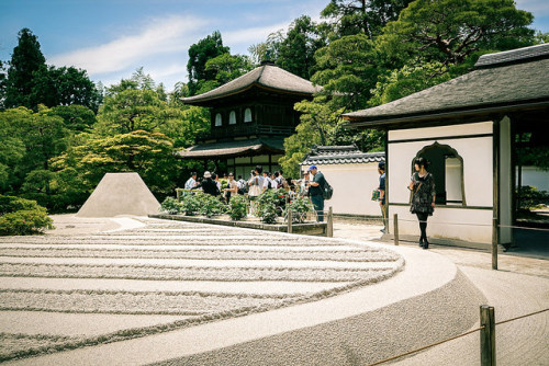 Kannon-den (観音殿 Kannon Hall) with Sand Garden in Ginkaku-ji Temple (銀閣寺) in Kyoto (京都) Japan by TOTO