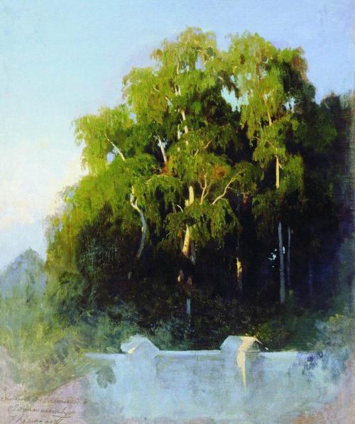 Birch Grove in the Evening, 1869, Fyodor VasilyevMedium: oil,canvas