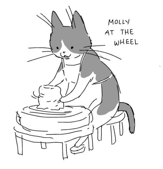 hamotzi:a drawing of my cat if she made ceramics adult photos