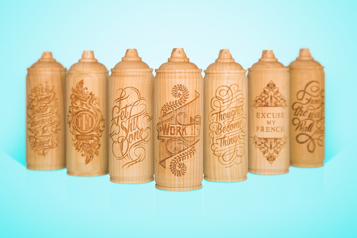 betype:    Wooden spray cans 2015 by  z i c s /  Malet Thibaut