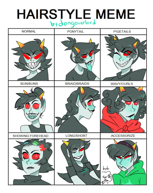 dongoverlord:  did a hairstyle meme for my fave troll ;0