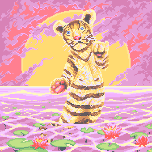 JOYOUS TIGER of 2022 (26DEC2021)【 trying out aseprite for the first time for the last artwork this y