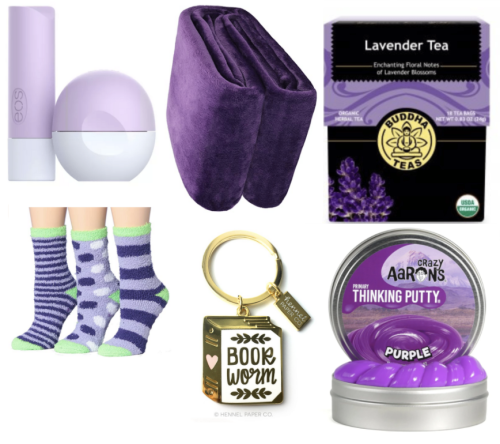 self care kit for an anon who kins yuri! there’s lip balm, a blanket, lavender tea, a pack of 