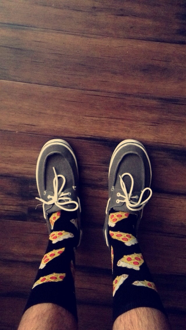 grill3dcheese:  i got pizza socks yesterday and I rocked them today.