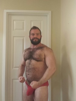 Brunobearlove:  Especially Hot Muscle Bear Showing Off Huge Bulge.   Huge