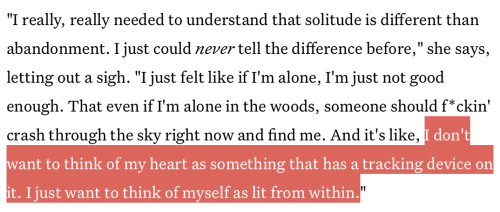 graharaja:weltenwellen:Jenny Slate, On Love, Loneliness, & Giant Dogs[ID: a quote reading ““I re