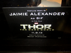 shmoopty6:  Thor: The Dark World display at Arclight Sherman Oaks, CA  feat. costumes worn by Tom Hiddleston, Zachary Levi, and Jaimie Alexander  